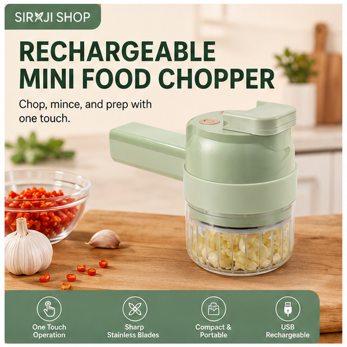 Rechargeable Mini Food Chopper