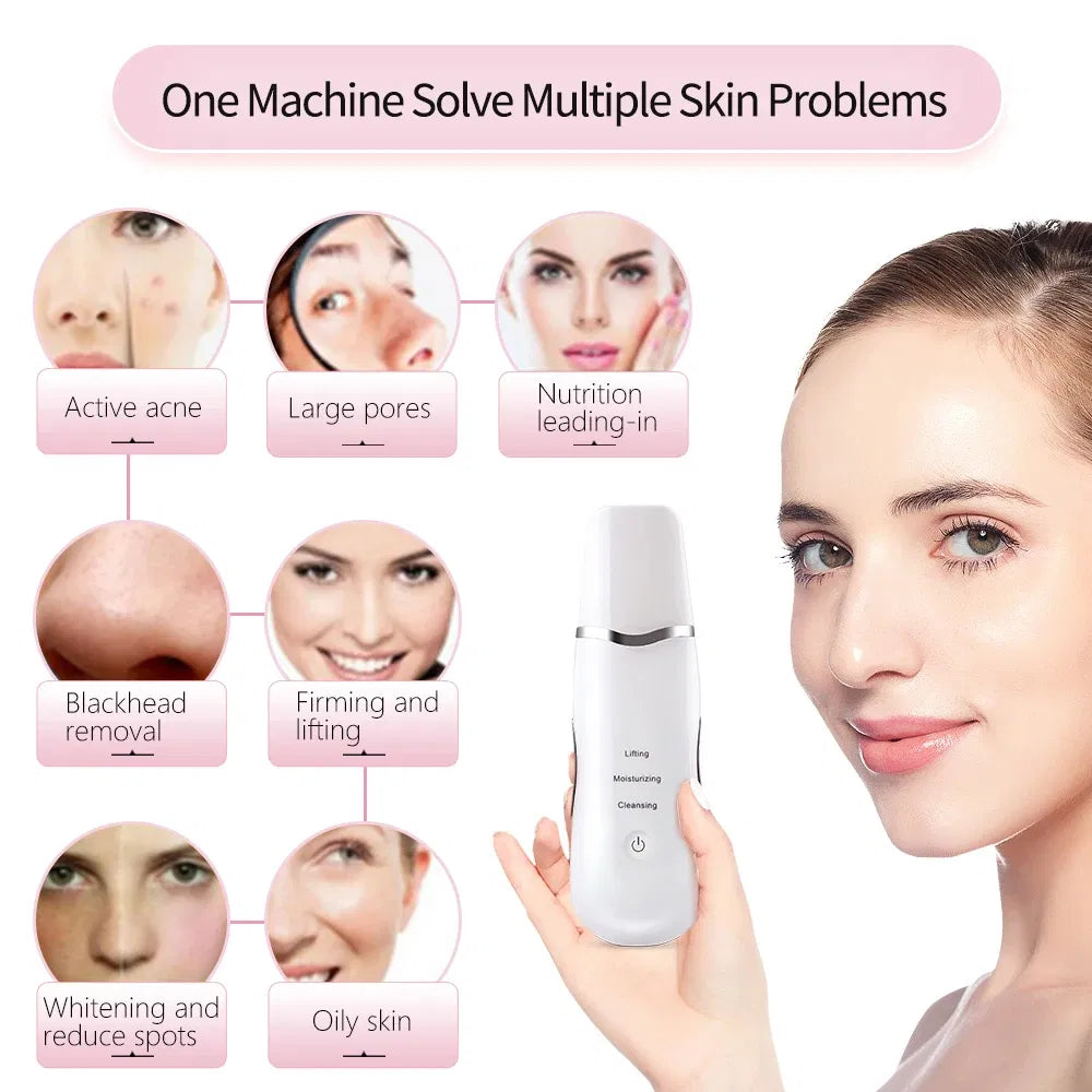 PoreGlow Ultrasonic Skin Scrubber for Deep Facial Cleansing