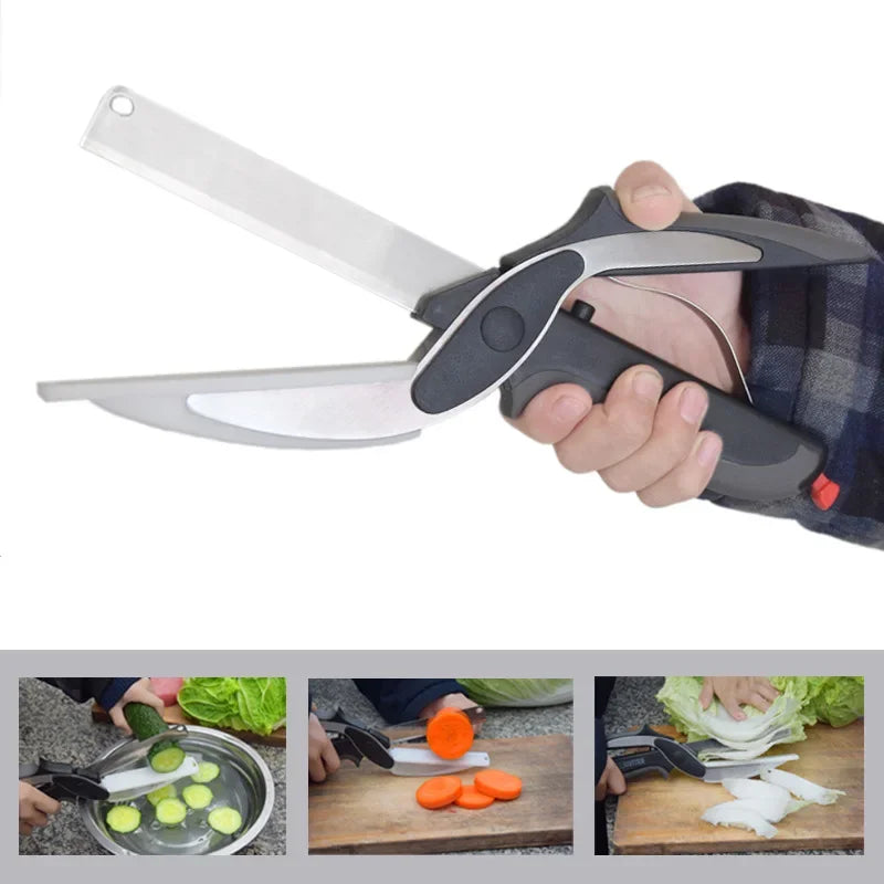 2 in 1 Kitchen Scissors with Cutting Board