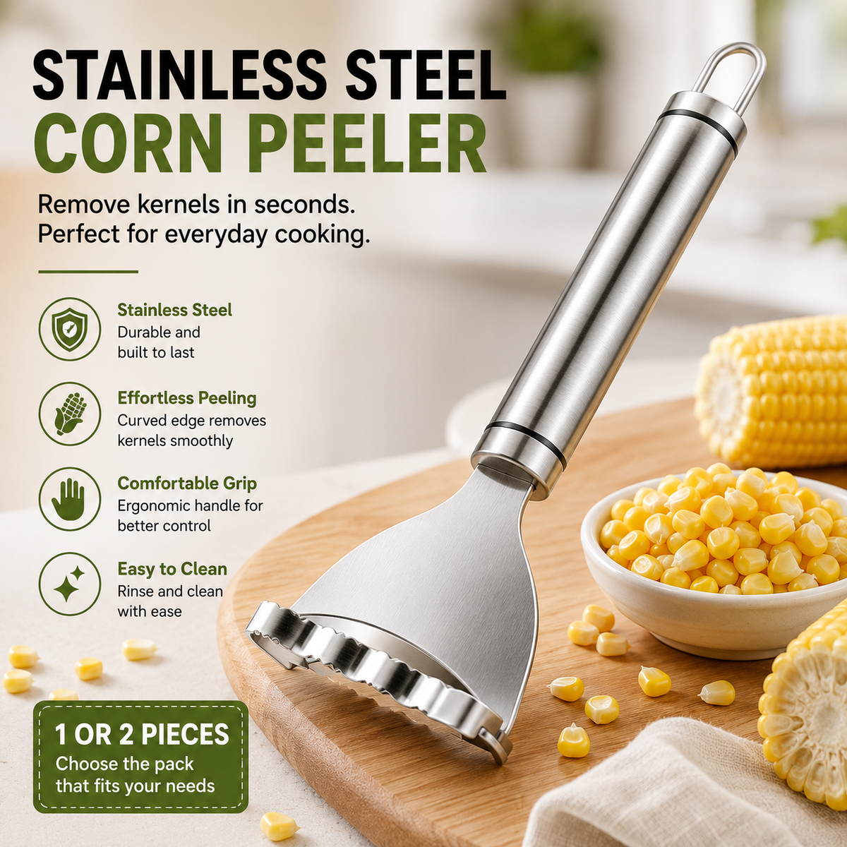 Stainless Steel Corn Peeler