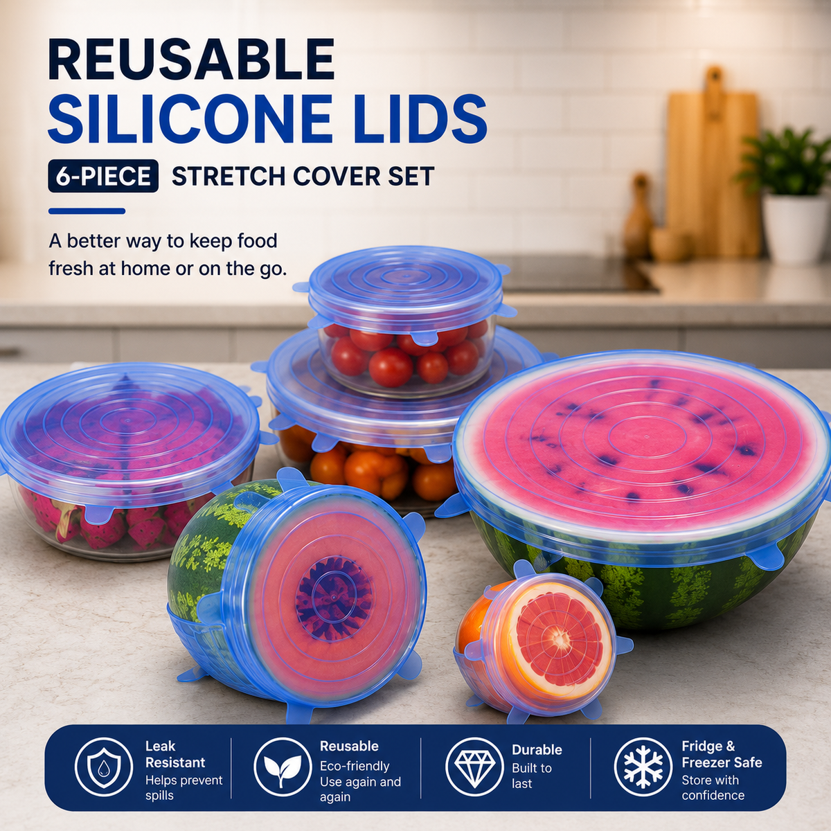Reusable Bowl Covers — 6 Pack