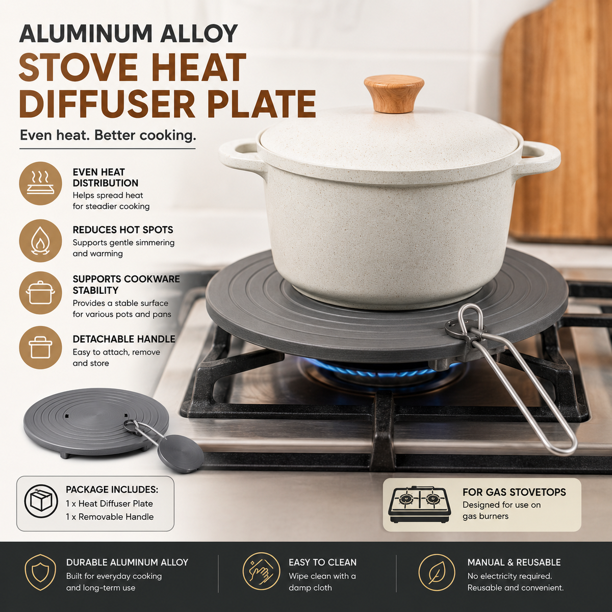 Aluminum Alloy Stove Heat Diffuser Plate